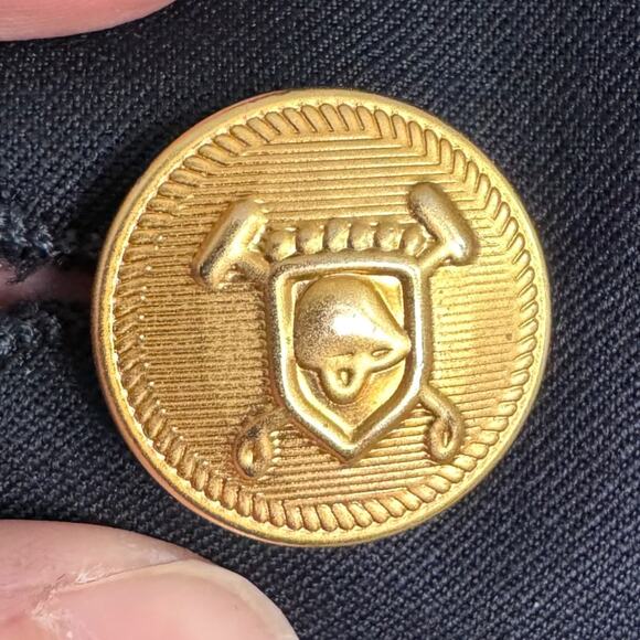 Chaps 100% Wool Navy Blue Gold Buttons Vented Preppy Blazer Men's Size 44L - Picture 8 of 13